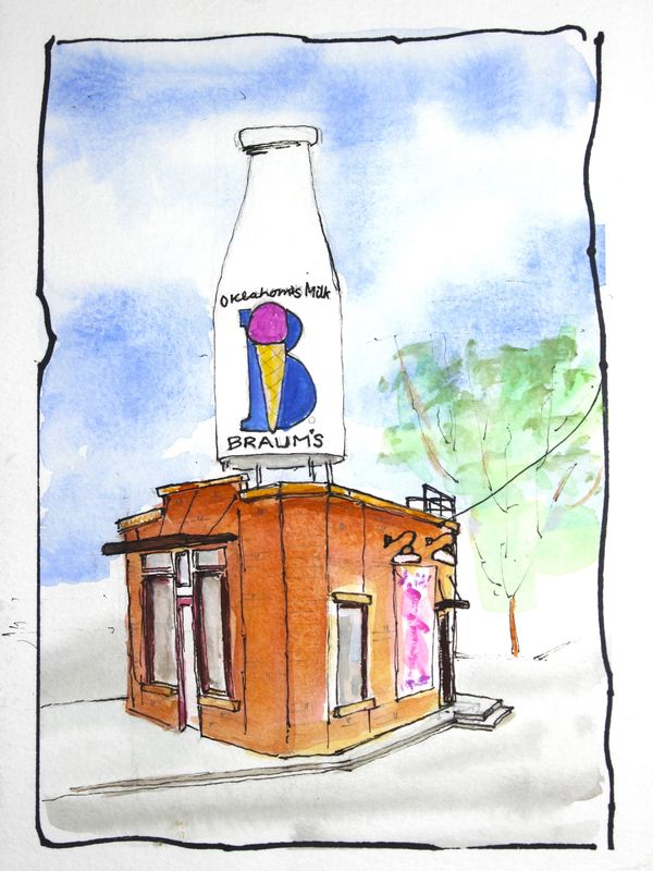 The Braum's Milk Bottle building is an iconic landmark in Oklahoma City.