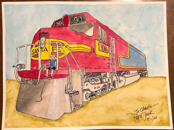 Boy on the Santa Fe Chief in Oklahoma City, OK