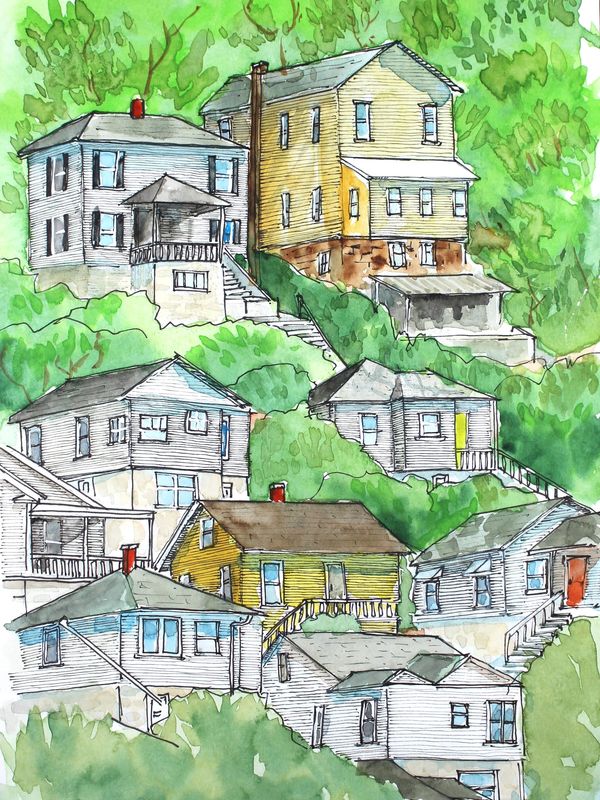 Houses on a mountain. Welch, WV.