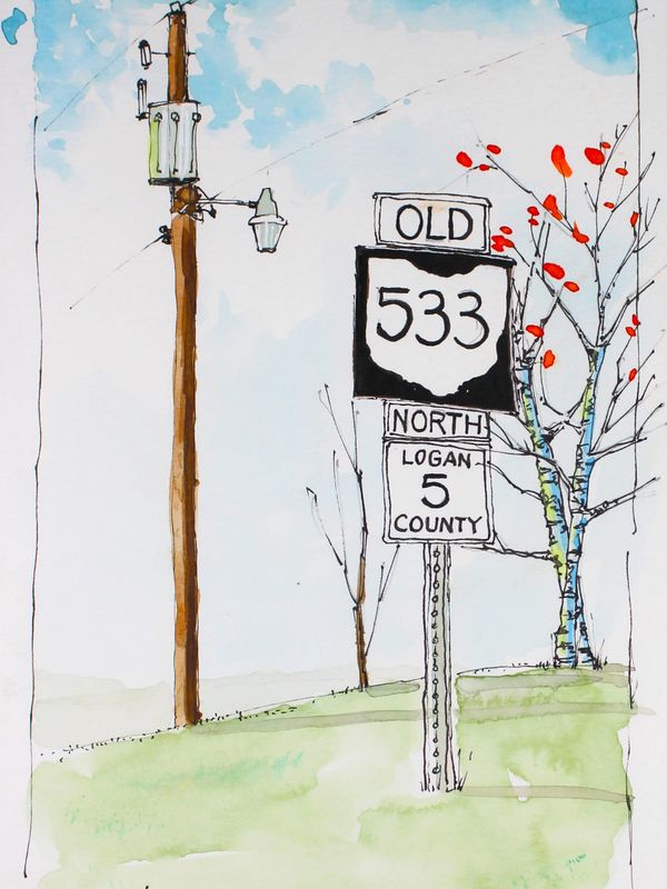 Road sign in Logan County Ohio.