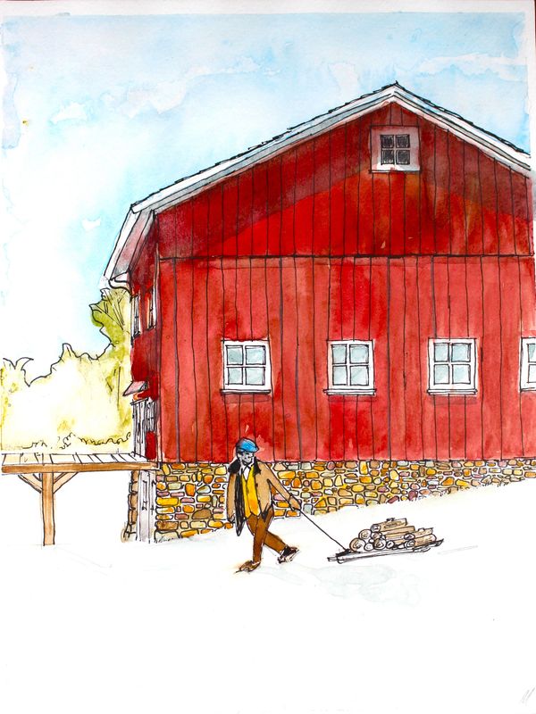 Red Barn in the snow