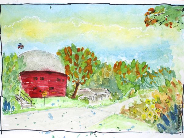 The Round Barn in Arcadia, Oklahoma is a must stop on the Mother Road, Route 66. Painted in the styl