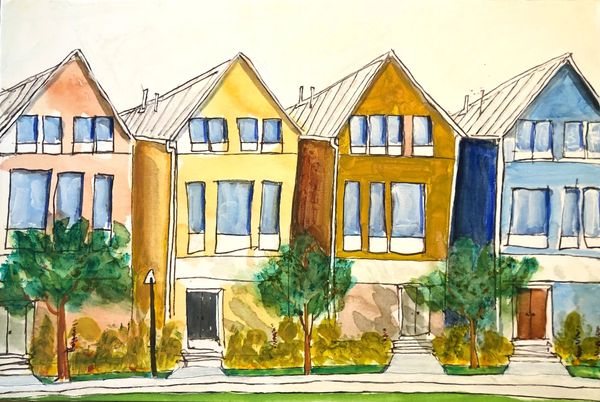 Colorful houses in the Wheeler District, OKC.