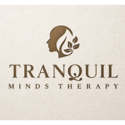 Logo for Tranquil Minds Therapy with nature and mind elements.