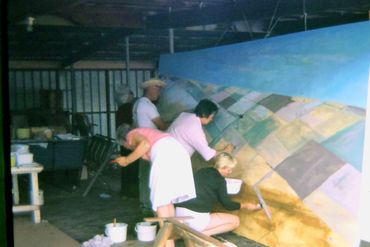 Australia Day Pageant 26/1/1986 Preparing floats at Salisbury Council Depot