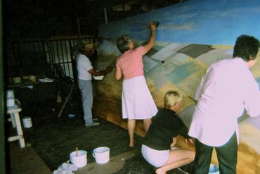 Australia Day Pageant 26/1/1986 Preparing floats at Salisbury Council Depot