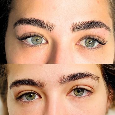 Classic eyelash extensions full set on green eyes