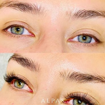 Soft full set eyelash extensions for a natural everyday look