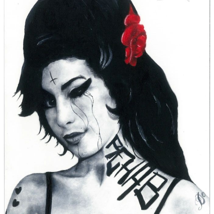 Amy-Winehouse-Portrait-Dennyspaints-Shrewsbury Artist