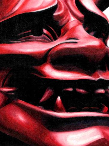 Red Japanese Hannya Mask