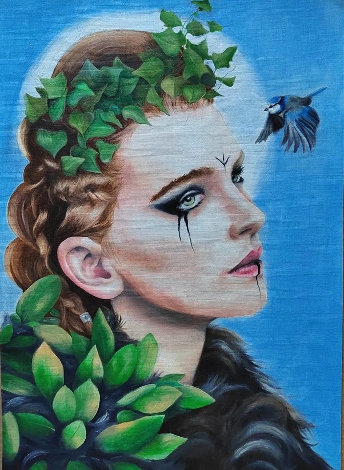 Freyja, norse goddess of fertility, love battle and death. Dennyspaints.