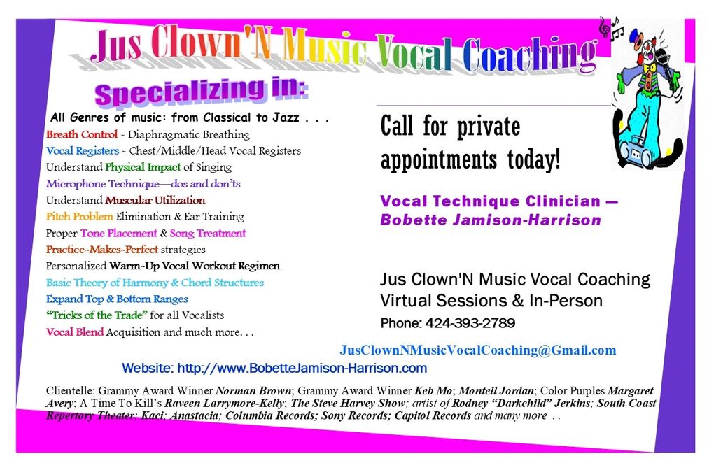 The basics that come along with your vocal training sessions . . .