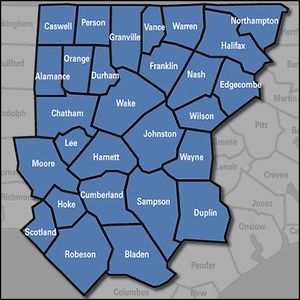 The areas we serve in Central North Carolina; primarily Wake and surrounding counties.
