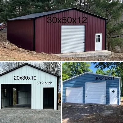 Prefab affordable metal garages single and double bays for vehicle storage, durable enough for NY