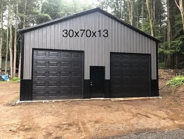 30x70x13 Large double legs prefab steel frame structure designed by CNY Buildings for Syracuse,NY