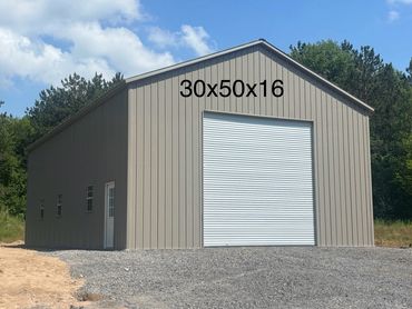 Oversized 30x50x16 double legs, vertical siding, heavy duty steel frame building for N.Y. weather.