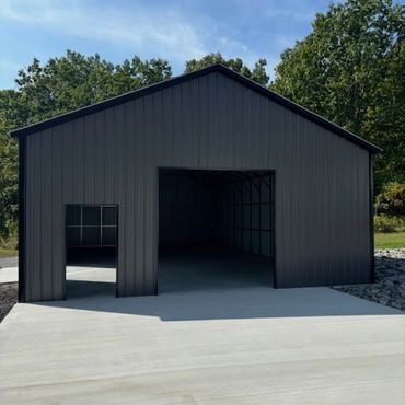 12' tall oversized custom built storage building designed by CNY Buildings with snow loads for Upst
