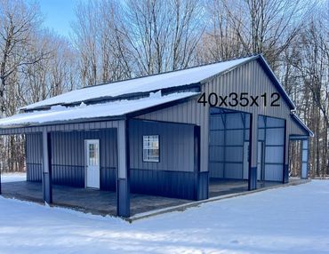 40x35x12 custom metal structure cost are affordable in the Central NY area