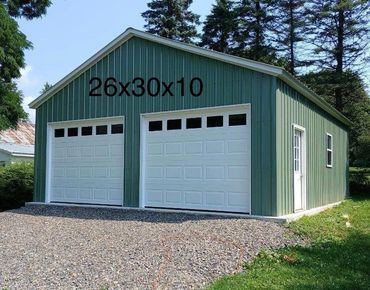 26x30x10 2 stall car garage, high quality with upgrades very affordable in Oneida County, NY.
