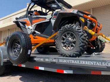car hauler trailer transporting rzr