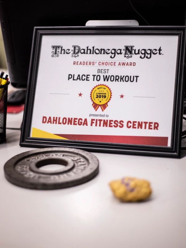 Award for best place to workout at Dahlonega Fitness Center.
