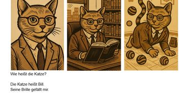 A word doc with three pictures of a cat and some text.