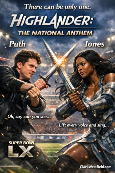 There can only be one, Puth or Jones. Two warriors clash swords in a stadium battle for Super Bowl LX National Anthem.