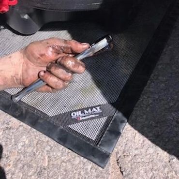 mechanic, fix jeep, oil change, broken axle, changing gears, spill mat, oil mat, oil spill mat, drip