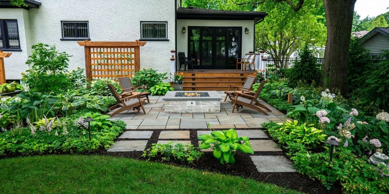 Landscaping with interlock and patio stones