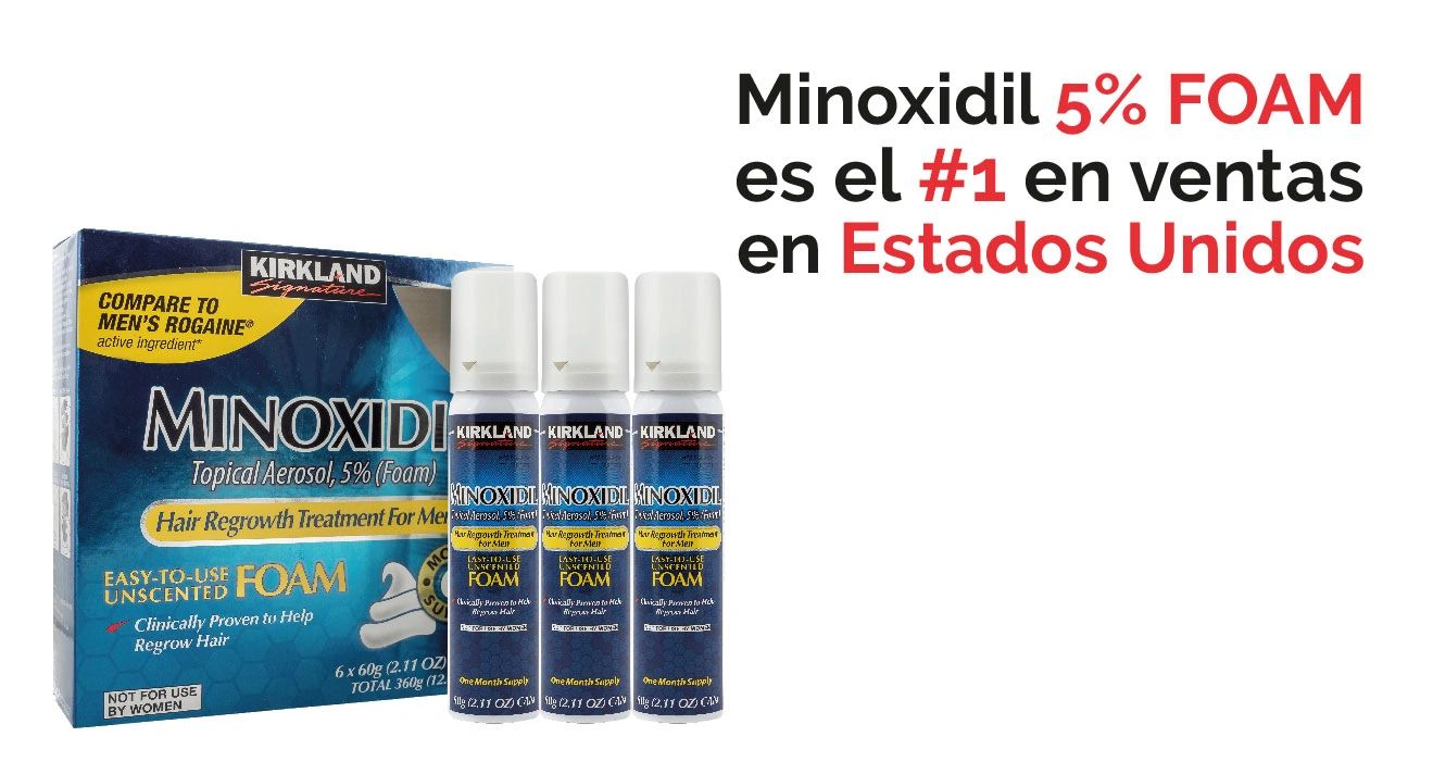 Minoxidil Kirkland 5% Foam Espuma Hair Regrowth Treatment. 