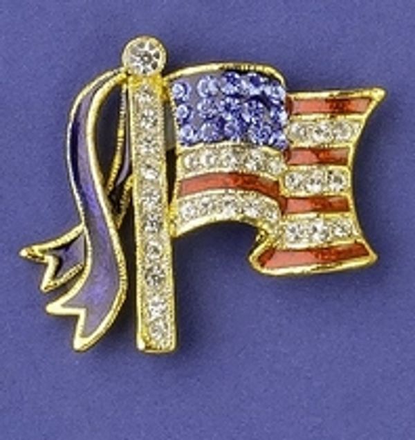 Patriotic Jewelry All American Crystal Flag
