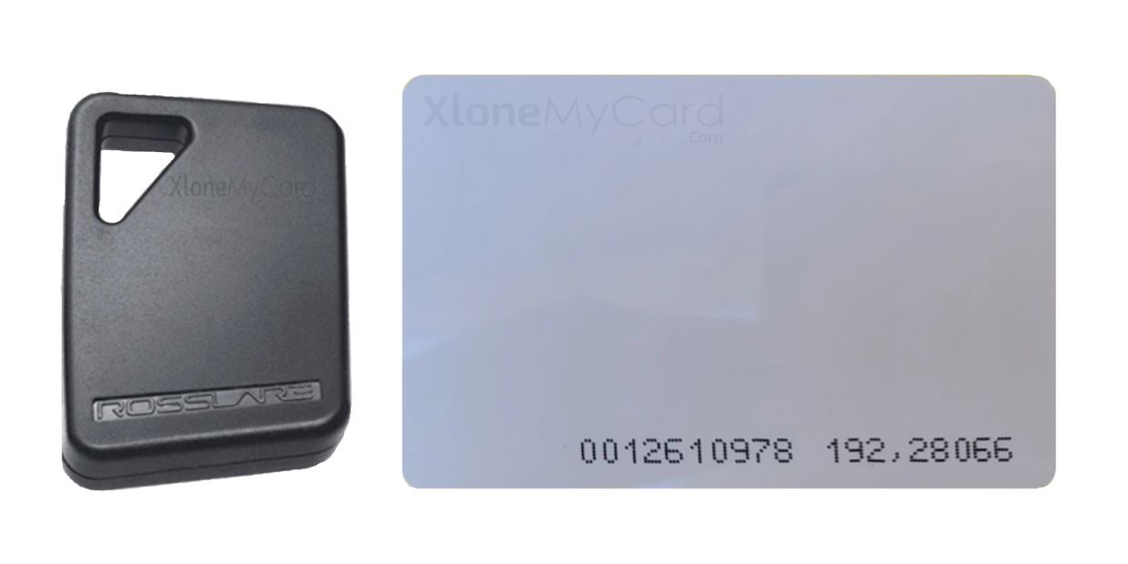 Copy, clone or duplicate your Rosslare apartment / work rfid key fob and key card. 