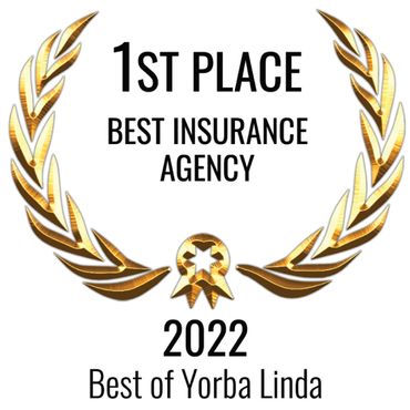 1st place best insurance agency in Best of Yorba Linda 2022