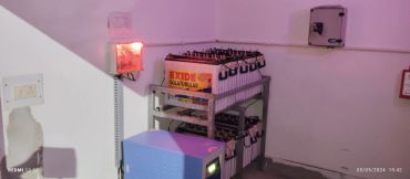 Battery backup system with Exide solar tubular batteries and control panels.