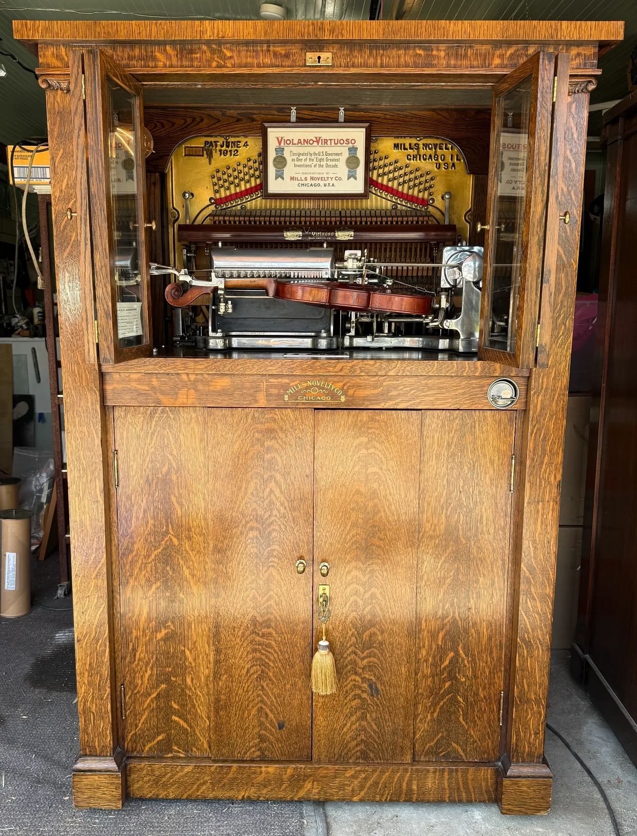 Mills Novelty Self Playing Violin Piano Violano Virtuoso For Sale