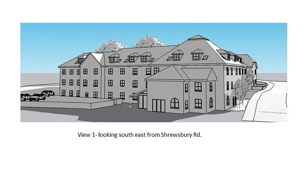 3D massing model of a residential care home in Surrey