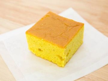 slice of turmeric cake, a simple yellow tea cake