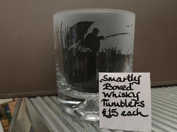 Fishing themed whisky glass