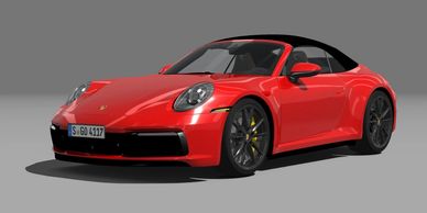 Porsche 992 4S Cabriolet 2020 cw/roof
3D car for racing simulators. (Assetto Corsa).