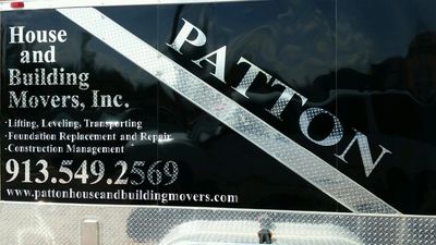 A sign board with Patton logo and illustration