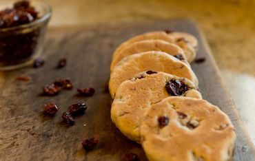Tasty Cranberry Welsh Cakes cooling off. 