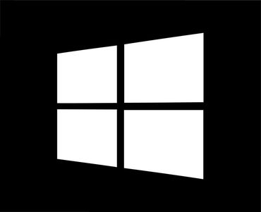 The white Windows logo on a black background.