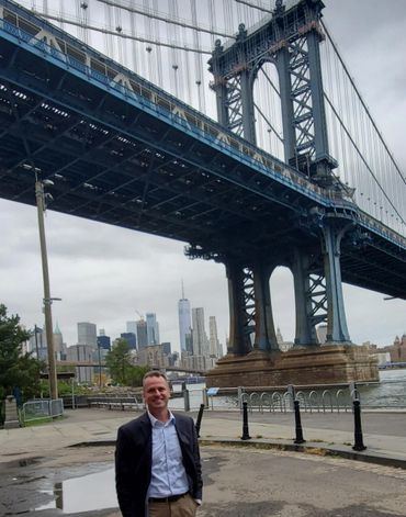 USAF Retired Brigadier General Carl Buhler in Brooklyn, NY for a client meeting.