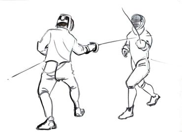 Two fencers