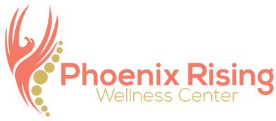 The phoenix rising wellness center logo. 