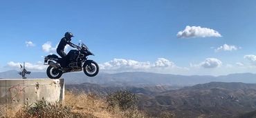 Adventurous bike riding view