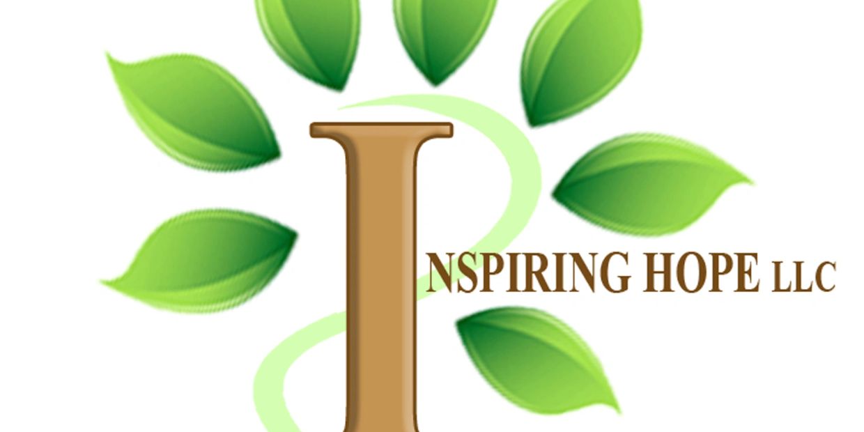 Logo of Inspiring Hope LLC with green leaves and a large letter I.