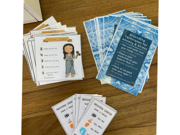 Grounding cards for anxiety and stress for calming,coping and connecting at sensory hub