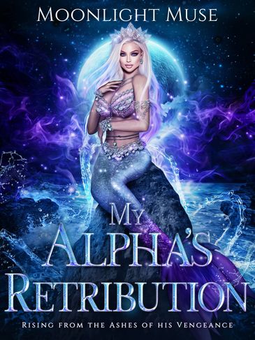 Fantasy book cover with a mermaid and moonlit backdrop.