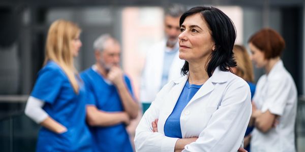 Woman scientist thinking about her career, STEM woman in the workplace